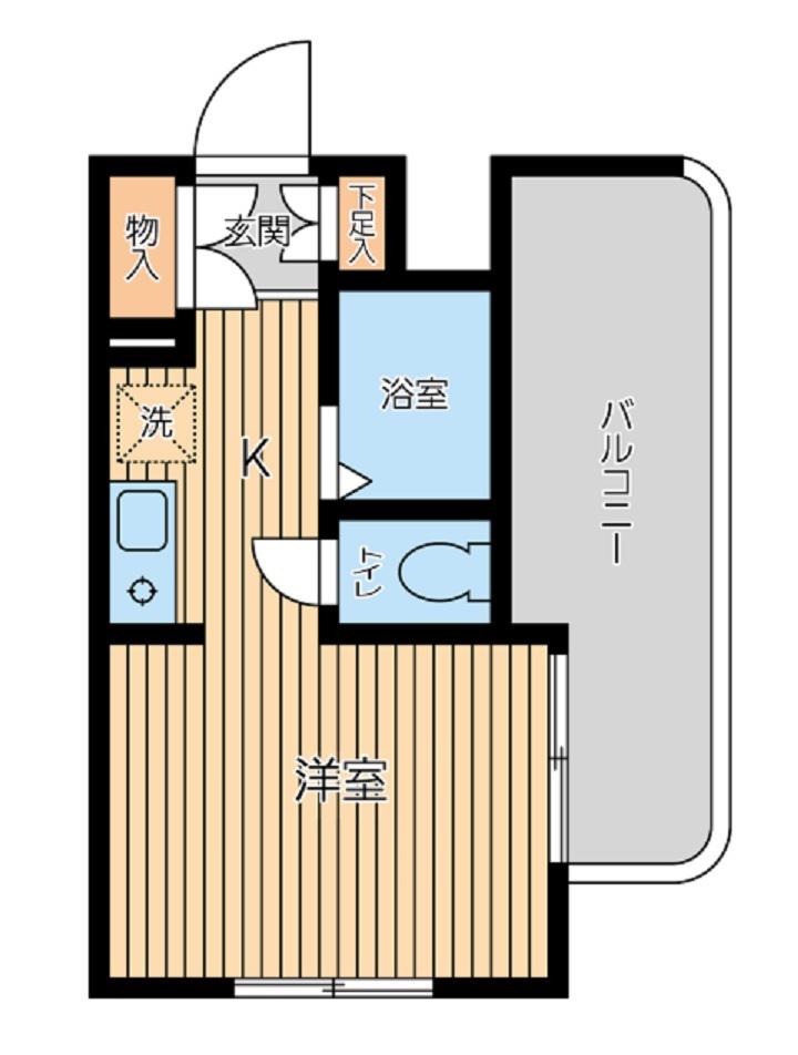 スカイヒルズ羽田(ワンルーム/2階)の間取り写真