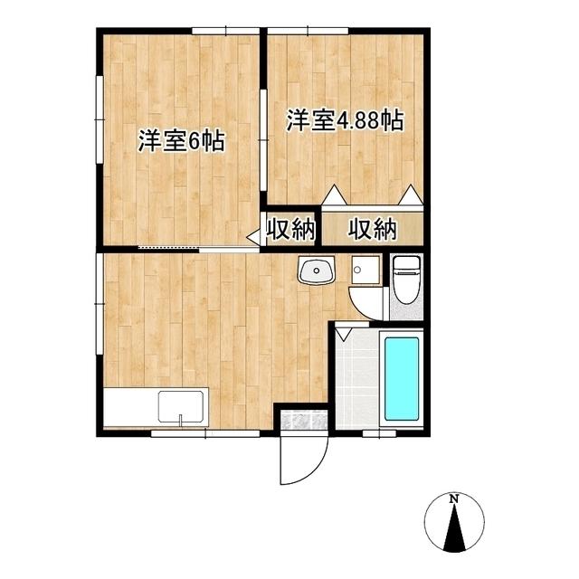 パーソナルマンション上谷(2DK/2階)の間取り写真