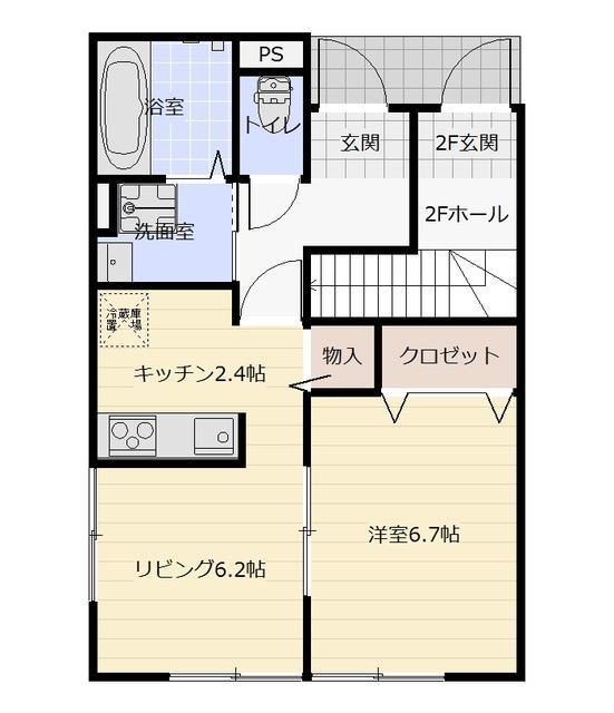 イーデン シエル みどりの(1LDK/1階)の間取り写真