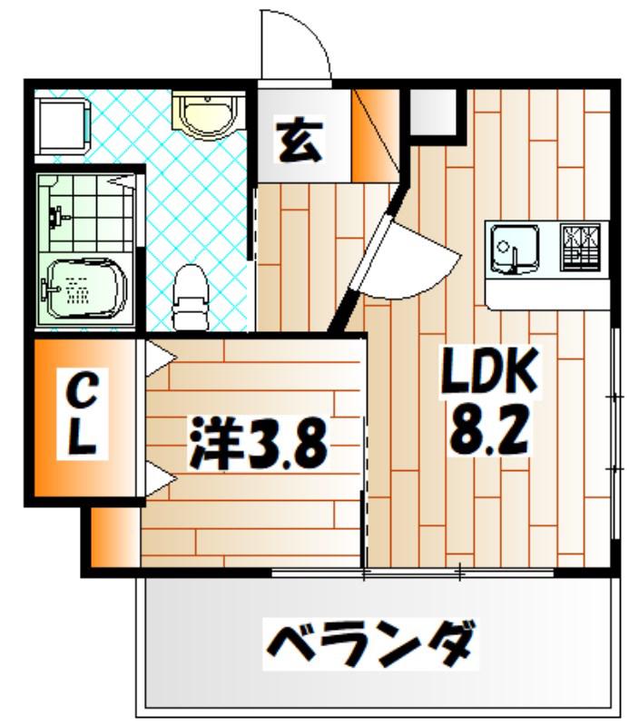 ベーシックビルディング八幡(1LDK/11階)の間取り写真