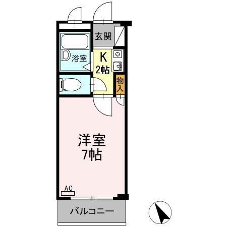 ロベット天王(1K/2階)の間取り写真
