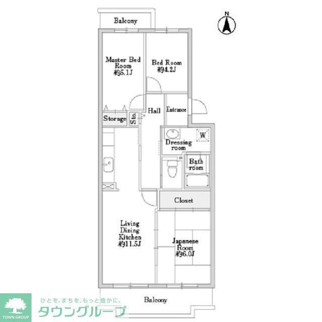 コーポレート与野本町(3LDK/1階)の間取り写真