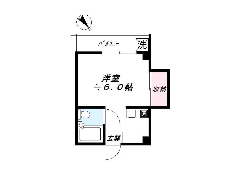 パールハイツ(ワンルーム/3階)の間取り写真