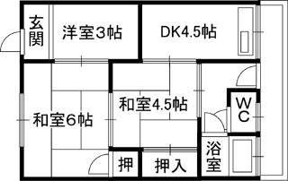山本マンション(3K/2階)の間取り写真