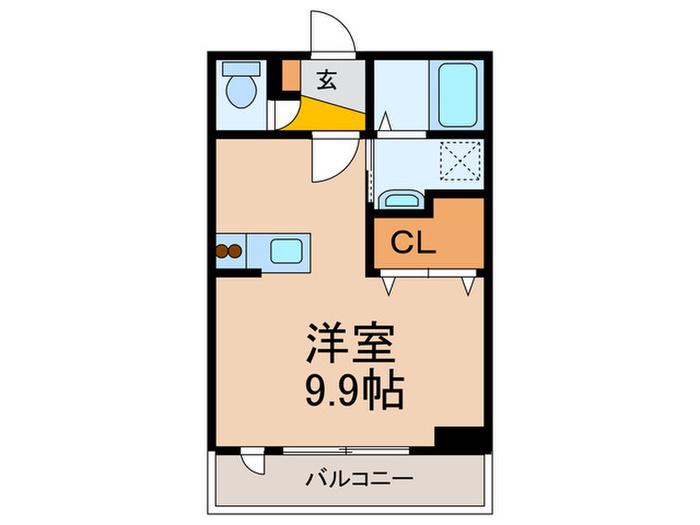 ハイツ春吉 弐番館(ワンルーム/2階)の間取り写真