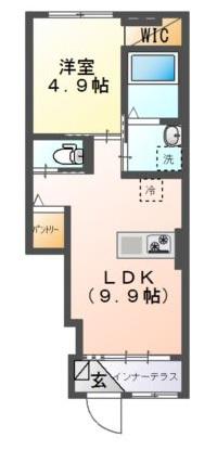 JOYOUS松庵 -ジョイアス松庵-(1LDK/1階)の間取り写真