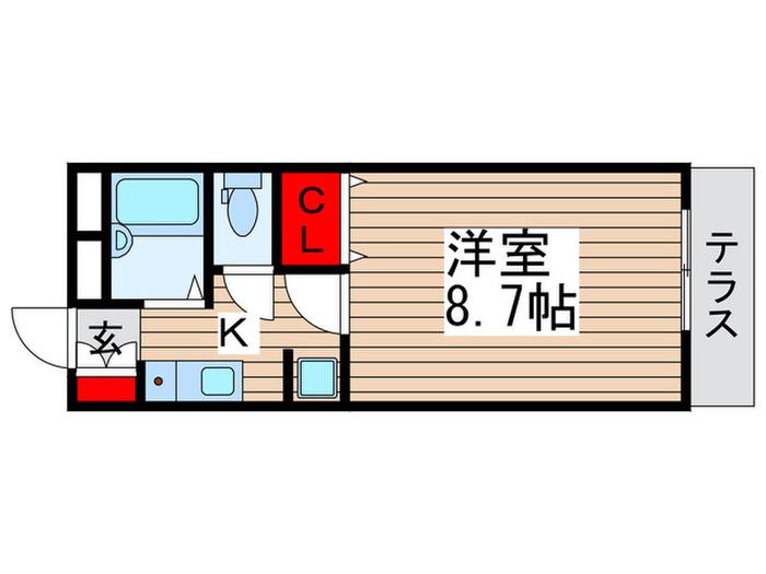 とぷら東松戸ウエスト(1K/1階)の間取り写真