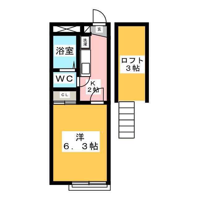 ベストホーム(1K/2階)の間取り写真