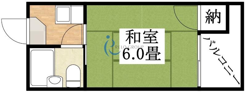 ローズリーフ平野(1K/3階)の間取り写真