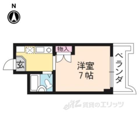 ジュネス神楽田(1K/2階)の間取り写真