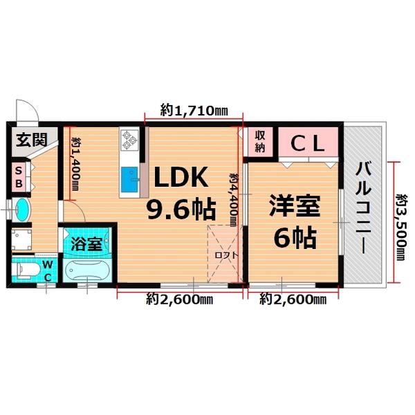 グローリーハイツII(1LDK/2階)の間取り写真
