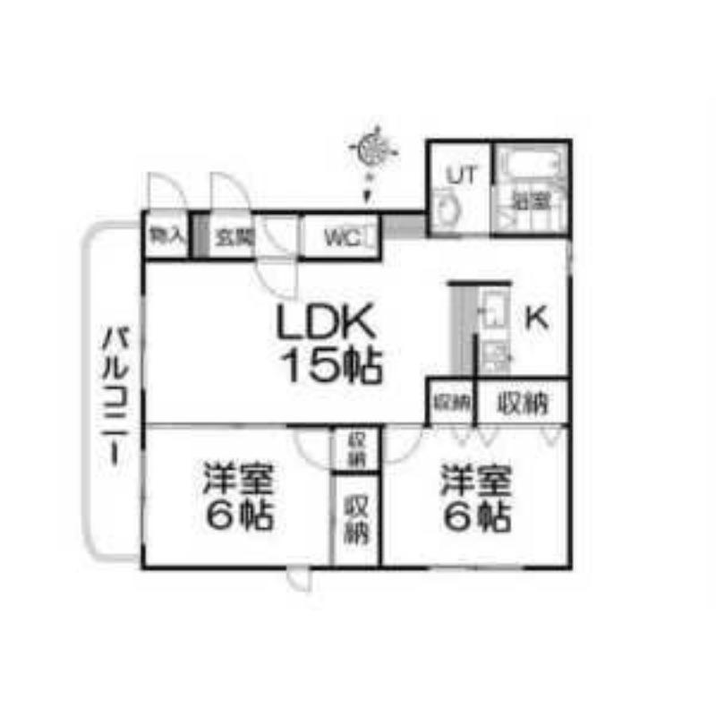 ライフカムフォート(2LDK/2階)の間取り写真