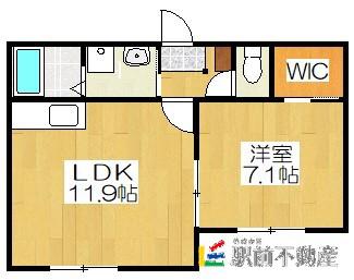 パストラルコート A棟(1LDK/1階)の間取り写真