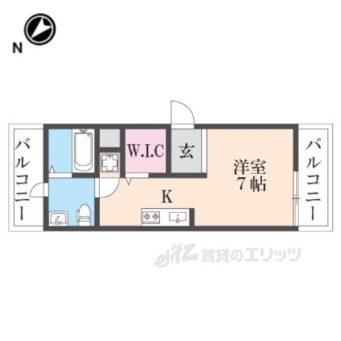 エスペランサ伊丹(ワンルーム/1階)の間取り写真