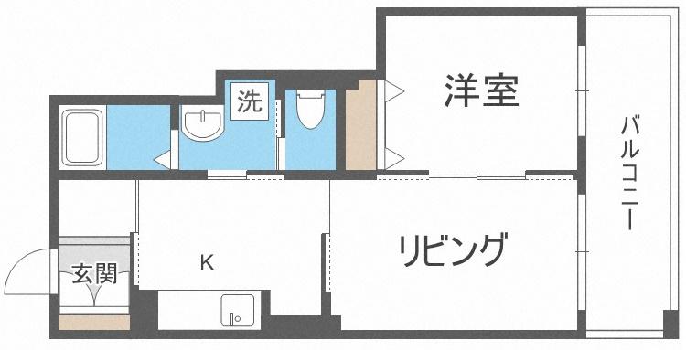 KDXレジデンス大通公園(1LDK/2階)の間取り写真