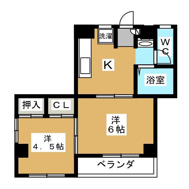 木もれ燈(2K/3階)の間取り写真