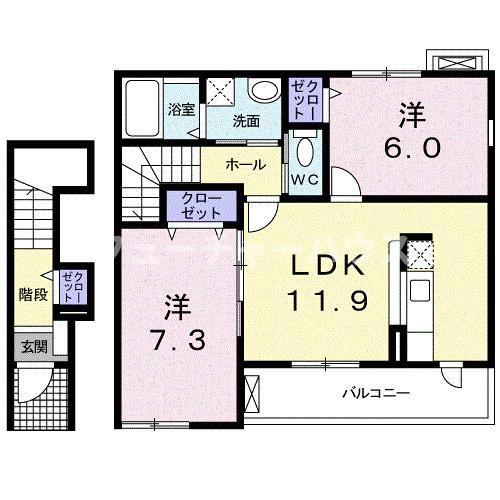 サニ- KI(2LDK/2階)の間取り写真