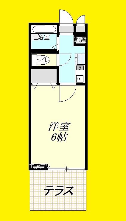 グレイスランド(1K/2階)の間取り写真