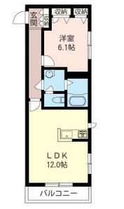 クレーンパレス井の頭(1LDK/3階)の間取り写真