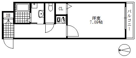 シティスパイア神戸元町2(1K/3階)の間取り写真