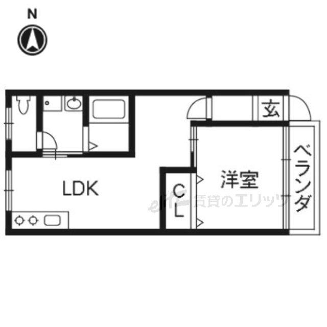 フォレスト山崎(ワンルーム/2階)の間取り写真