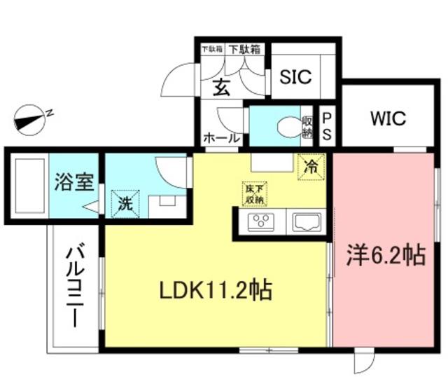 AMBICIA KITAZAWA(1LDK/1階)の間取り写真