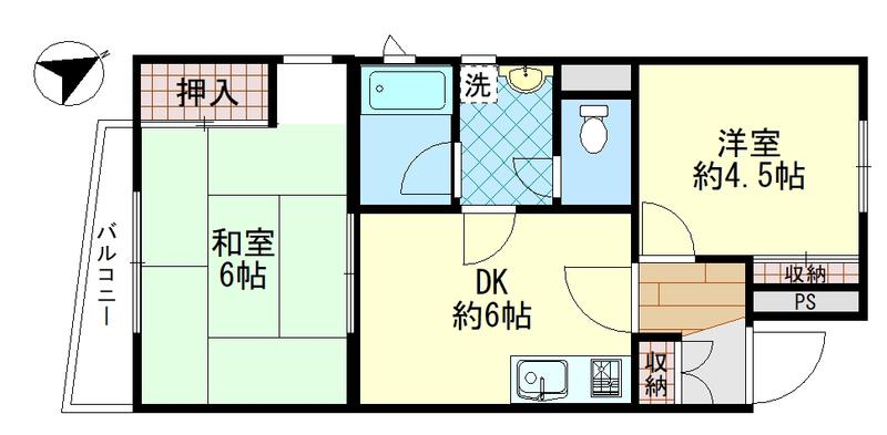 ベルメゾン(2DK/3階)の間取り写真