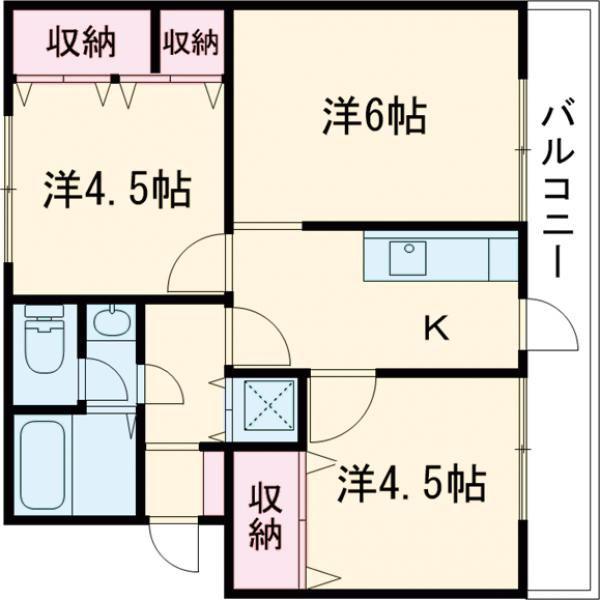 フロンティア葉山(2LDK/3階)の間取り写真