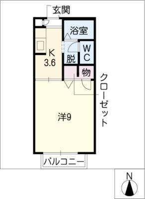 サンシャイム天道(1K/2階)の間取り写真