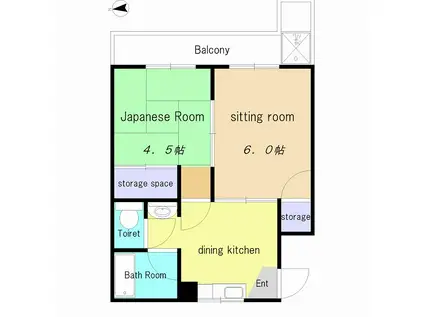 エントピア・ドエル(2DK/1階)の間取り写真