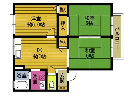 セジュール錦江A(3DK/1階)の間取り写真
