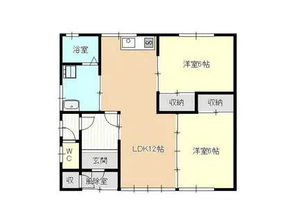 泰平荘(2LDK/2階)の間取り写真