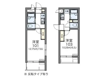 ヒルサイド松尾II(1K/4階)の間取り写真