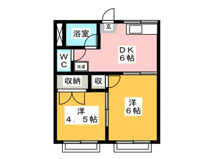 コジマコーポ(2DK/2階)の間取り写真