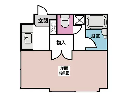 サンヒルズ韮川(ワンルーム/1階)の間取り写真