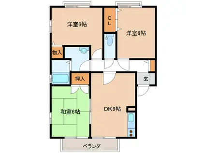 ロイヤルタウン三条壱番館(3DK/1階)の間取り写真