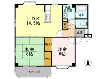 サンモデスト(2LDK/3階)の間取り写真