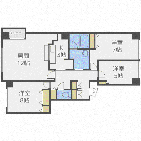PLUM COURT(3LDK/3階)の間取り写真