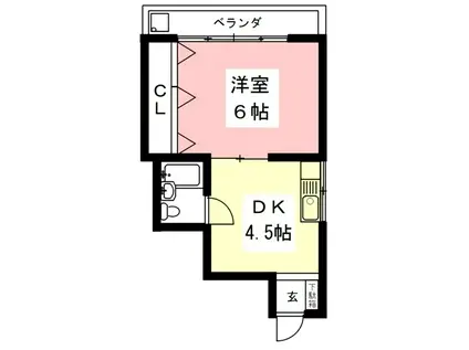 坂野ビル(1DK/2階)の間取り写真