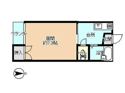 ランセルハウス(1K/1階)の間取り写真