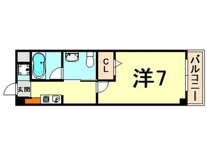 ヴィラ前田(1K/3階)の間取り写真