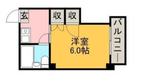 エレガンス高宮(1K/4階)の間取り写真