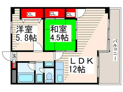 TOMIKURA I(2LDK/3階)の間取り写真