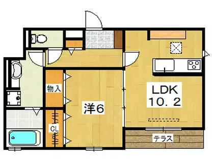 SAKURA LIANTE 樟葉(1LDK/1階)の間取り写真