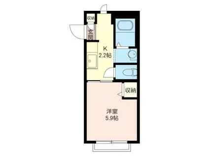 メゾン恵(1K/2階)の間取り写真