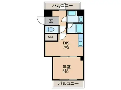リビエール増井(1DK/4階)の間取り写真