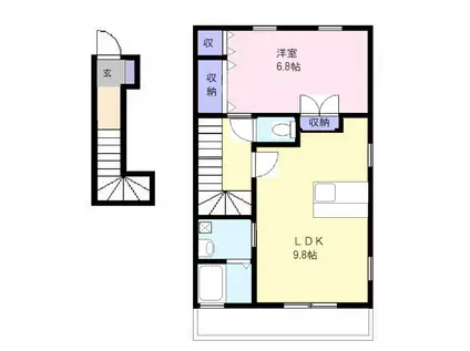 プレタメゾン伍号館(1LDK/1階)の間取り写真