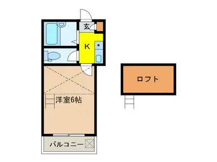 メゾンシマヅ(1K/2階)の間取り写真