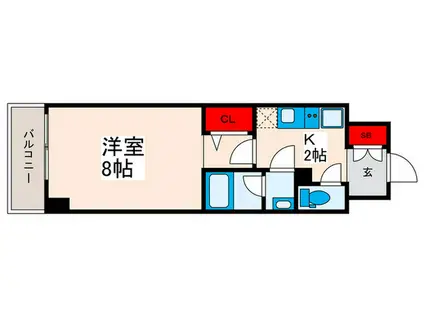 GRANPASEO三ノ輪(1K/12階)の間取り写真