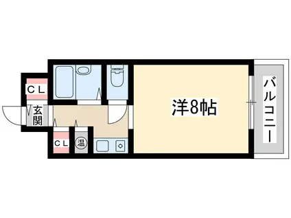 ミーールズ江坂(1K/5階)の間取り写真